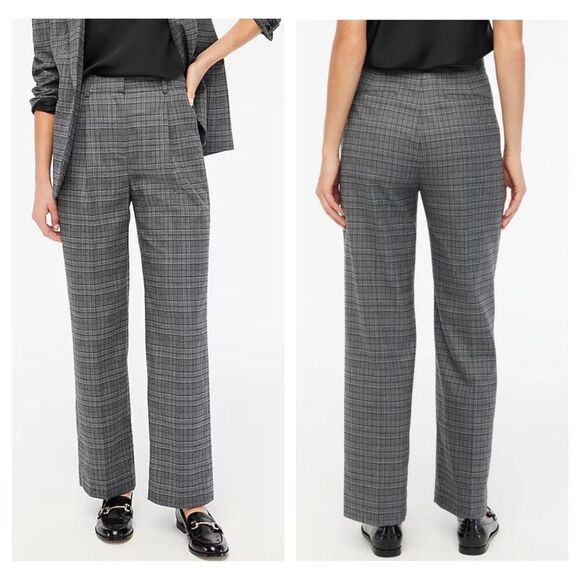 NEW J. Crew pleated plaid high rise pants Size 8 - Picture 1 of 11